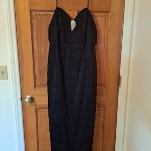 Elegant Black Fringe Dress